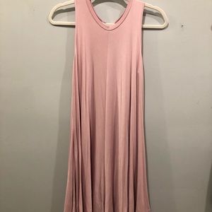 Flowy cotton dress pink